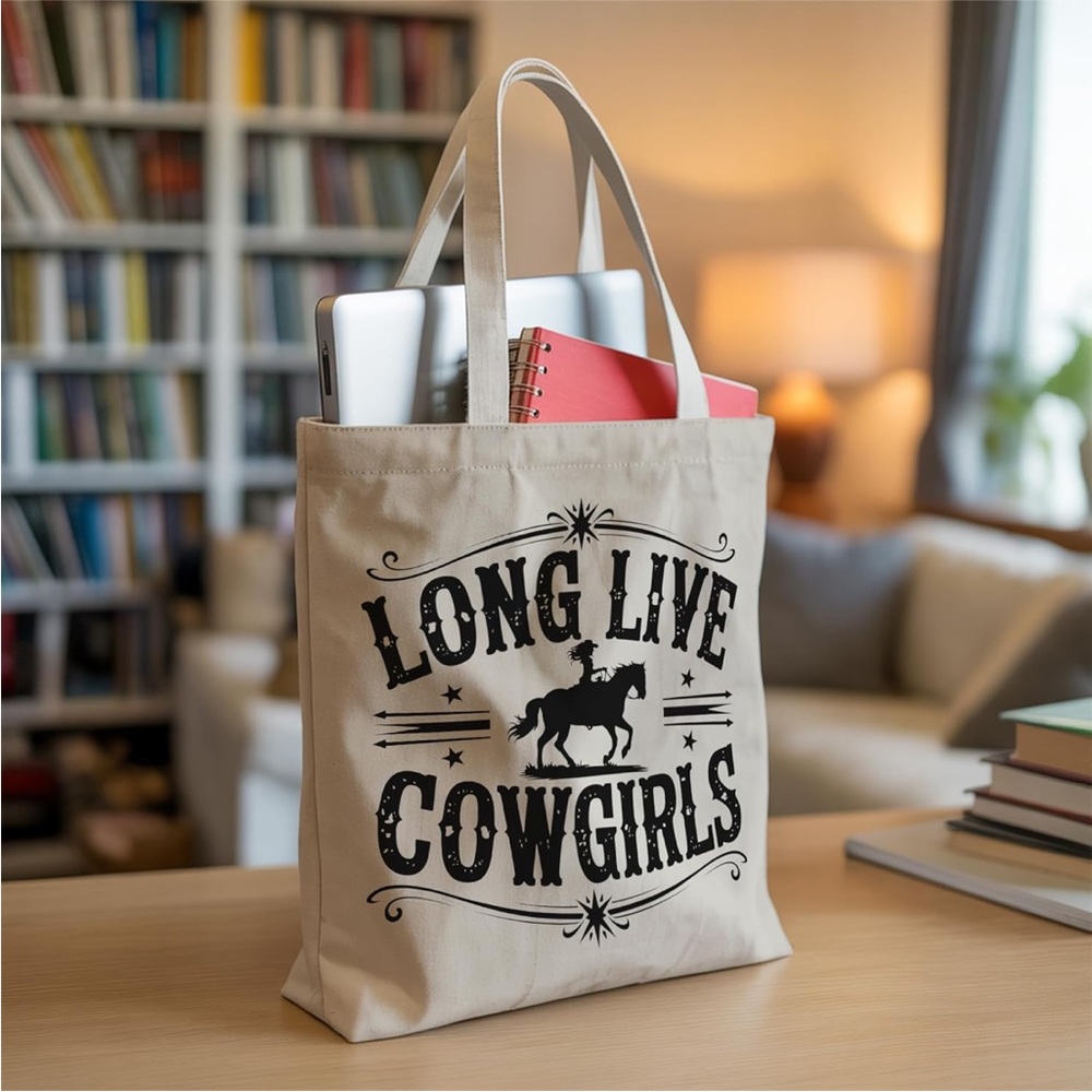 Cowgirl Canvas Tote Bag - Picture 7 of 7
